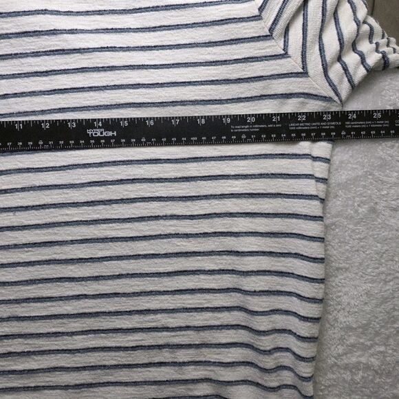 Marine Layer Men’s XL Ivory Blue Striped Long Sleeve Hoodie - Picture 6 of 9